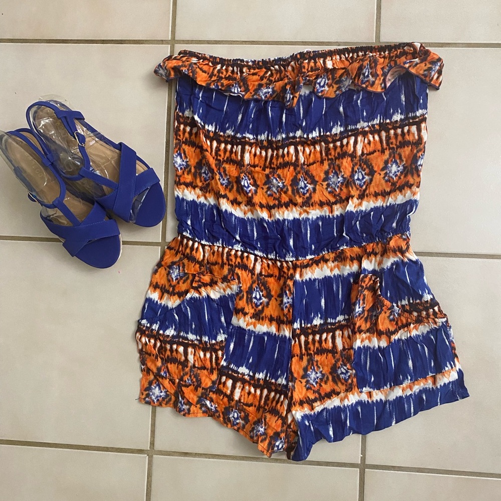 Orange and blue outfit!